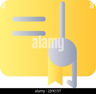 Certificate flat gradient two-color ui icon Stock Vector