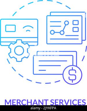 Merchant services blue gradient concept icon Stock Vector