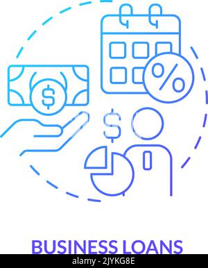 Business loans blue gradient concept icon Stock Vector