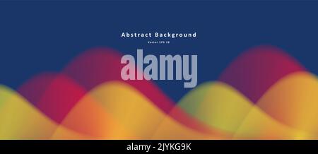 Abstract background with bright fire blurred waves on dark backdrop Stock Vector