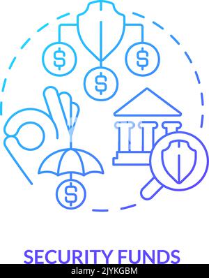 Security funds blue gradient concept icon Stock Vector
