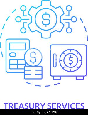 Treasury services blue gradient concept icon Stock Vector