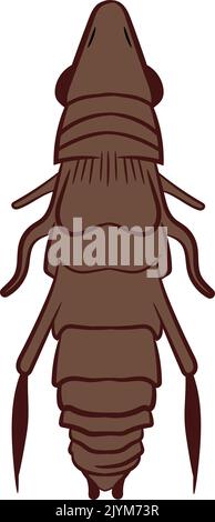 Flea Vector Illustration Isolated on White Background. Insects Bugs Worms and Pests. Stock Vector