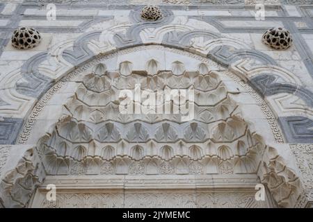 Entrance of Karatay Madrasa in Konya City, Turkiye Stock Photo