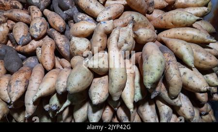 Ubi Cilembu or local sweet potato (Ipomoea batatas) from Cilembu village, in Sumedang, West Java, Indonesia Stock Photo