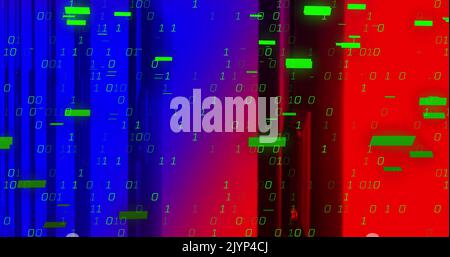 Image of digital data processing over colourful background Stock Photo