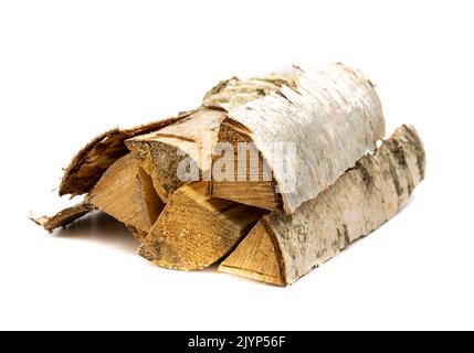 Birch wood isolated on white background Stock Photo