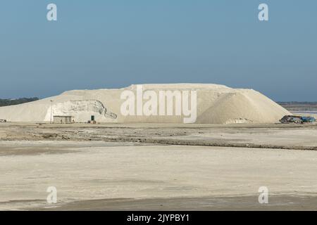 Salt mounds near Aigues Mortes in the Camargue region of South West France Stock Photo