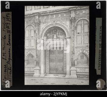 Florence. Basilica di Santa Maria Novella Exterior: portal of the southern facade Stock Photo