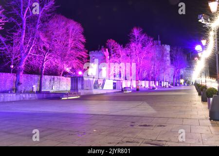 Christmas Lights on Parade, Kilkenny, Ireland Stock Photo