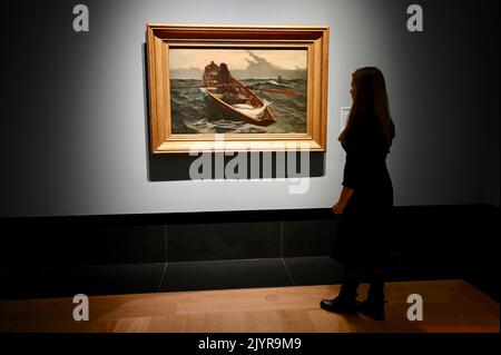 London, UK. Press view of Winslow Homer : Force of Nature, The National Gallery 10th September 2022- 8th January 2023, Trafalgar Square. Credit: michael melia/Alamy Live News Stock Photo