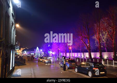 Christmas Lights on Parade, Kilkenny, Ireland Stock Photo