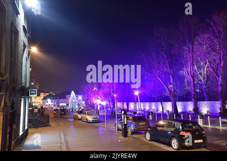 Christmas Lights on Parade, Kilkenny, Ireland Stock Photo