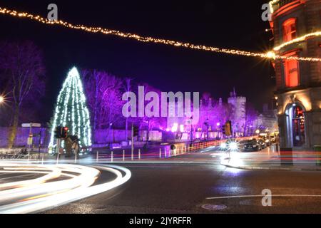 Christmas Lights on Parade, Kilkenny, Ireland Stock Photo