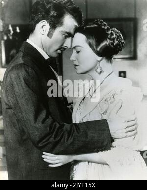 American actor Montgomery Clift and actress Olivia de Havilland in the movie The Heiress, USA 1949 Stock Photo