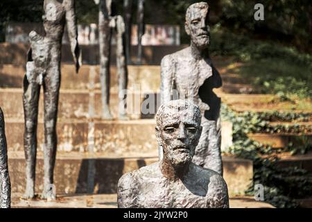 Prague, Czechia, August 29, 2022: Disturbing depressive monument to the victims of communism in Prague Stock Photo