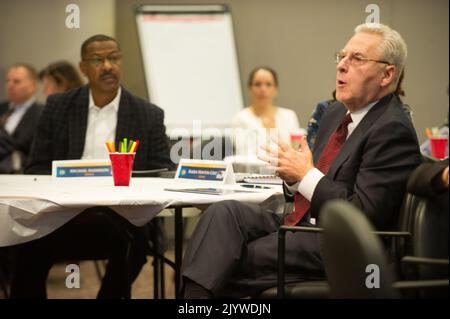 Senior Executive Service (SES) staff meeting, HUD headquarters. Stock Photo