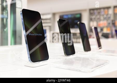 Apple'S Iphone 13 Pro Max Seen On Display Inside An Electronics Store In  Bratislava. Apple Has