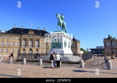 May 23 2022 - Copenhagen in Denmark: Amalienborg - The Queen's residence Stock Photo