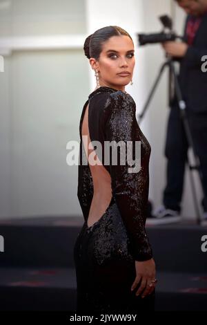 VENICE, ITALY - SEPTEMBER 07:Sara Sampaio attend 'The Son' red carpet at the 79th Venice International Film Festival on September 07, 2022 in Venice, Italy. Stock Photo