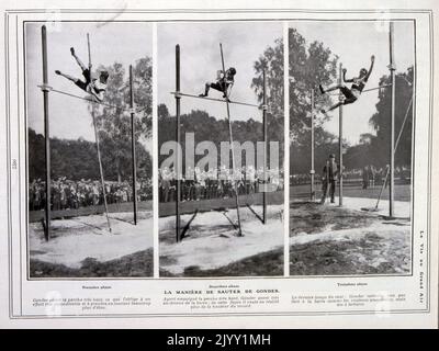 Fernand Gonder (1883 - 1969), French pole vaulter. He won the gold medal at the 1906 Intercalated Games and finished 15th at the 1912 Summer Olympics. He was the French champion in 1904, 1905, 1913 and 1914, finishing second in 1912. Stock Photo