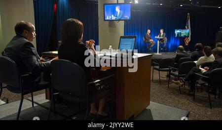 Town Hall Meeting at HUD headquarters, with Secretary Shaun Donovan and Deputy Secretary Maurice Jones presiding. Stock Photo