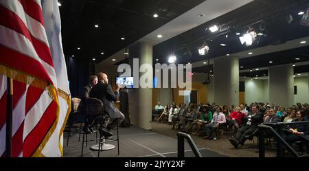 Town Hall Meeting at HUD headquarters, with Secretary Shaun Donovan and Deputy Secretary Maurice Jones presiding. Stock Photo