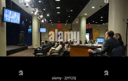 Town Hall Meeting at HUD headquarters, with Secretary Shaun Donovan and Deputy Secretary Maurice Jones presiding. Stock Photo