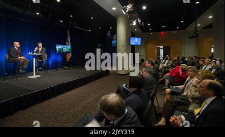 Town Hall Meeting at HUD headquarters, with Secretary Shaun Donovan and Deputy Secretary Maurice Jones presiding. Stock Photo