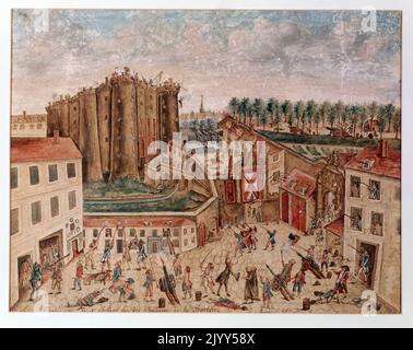 French Revolution. Paris. Siege of the Bastille. 14 July 1789. Gauache ...