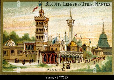 Image of the Lefevre-Utile Biscuit Factory in Nantes; commemorative image of Algeria. Stock Photo