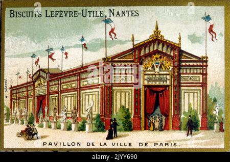 Image of the Lefevre-Utile Biscuit Factory in Nantes; commemorative image of the Pavilion of the City of Paris. Stock Photo