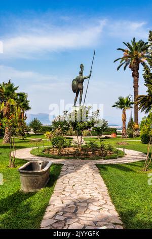 Achilleion palace in Corfu Island, Greece, built by Empress of Austria Elisabeth of Bavaria, also known as Sisi. The Achilleion palace in Corfu, Greec Stock Photo