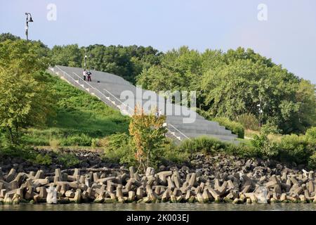 Solstice steps at Lakewood Park in Lakewood, Ohio,  on Lake Erie Stock Photo