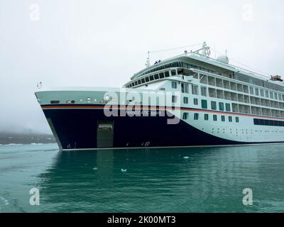 MS Hanseatic Spirit in the arctic ocean. Close up Svalbard, Spitsbergen, Norway. July 27, 2022 Stock Photo