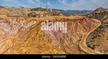 Panoramic view of a historic mine in Mazarrón, Murcia Stock Photo