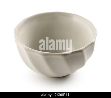 new empty ceramic bowl isolated on white background Stock Photo