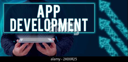 Handwriting text App DevelopmentDevelopment services for awesome mobile and web experiences. Conceptual photo Development services for awesome mobile Stock Photo