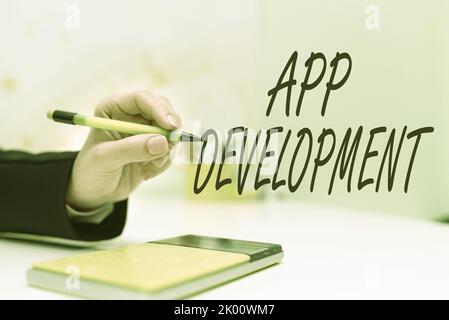 Handwriting text App DevelopmentDevelopment services for awesome mobile and web experiences. Business overview Development services for awesome mobile Stock Photo