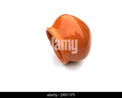 brown clay pot isolated on white background Stock Photo