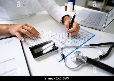 Medical Bill Codes Audit And Billing In Hospital Stock Photo