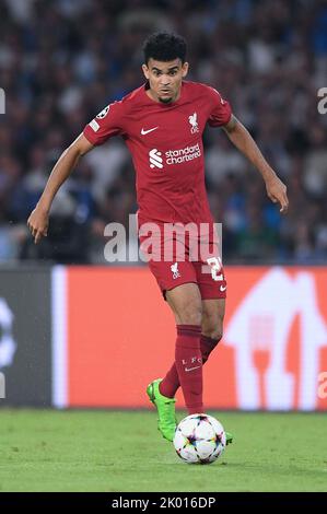 Naples, Italy. 07th Sep, 2022. Luis Diaz of Liverpool FC during the UEFA Champions League match between Napoli and Liverpool at Stadio Diego Armando Maradona, Naples, Italy on 7 September 2022. Credit: Giuseppe Maffia/Alamy Live News Stock Photo