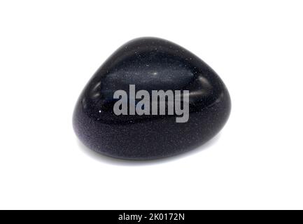 Blue River Gem Healing Stone Isolated on White Background Stock Photo