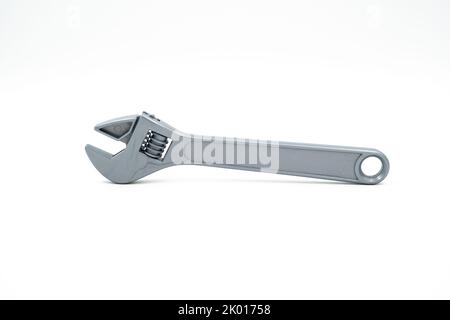 Plastic children's toy - gray wrench with adjustable head Stock Photo