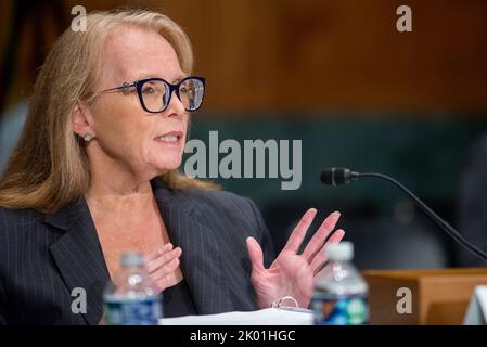 Washington, United States Of America. 08th Sep, 2022. Kathleen A. Birrane, Maryland Insurance Commissioner on behalf of the National Association of Insurance Commissioners, appears before a Senate Committee on Banking, Housing, and Urban Affairs hearing to examine current issues in insurance in the Dirksen Senate Office Building in Washington, DC, Thursday, September 8, 2022. Credit: Rod Lamkey/CNP/Sipa USA Credit: Sipa USA/Alamy Live News Stock Photo