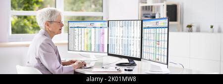 Professional Data Analyst And Medical Billing Coding Women Stock Photo
