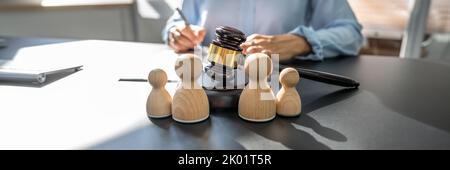 Custody Law Order And Separation. Divorce Lawyer And Litigation Stock Photo