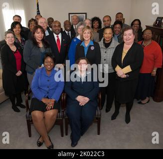 Service agreement signing, with Chief Human Capital Officer Janie Payne, Office of Field Policy and Management Director Patricia Hoban-Moore, and other officials on hand. Stock Photo