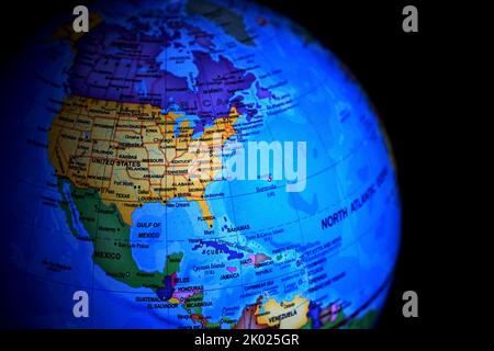 North America on a Globe Stock Photo