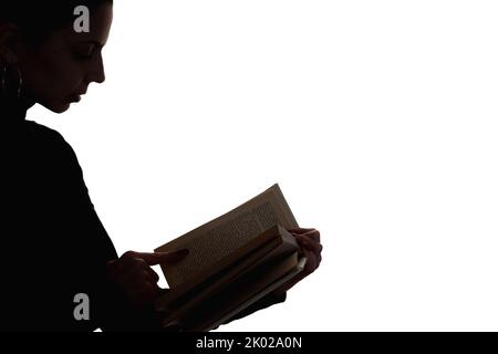 book lover silhouette female portrait inspired Stock Photo